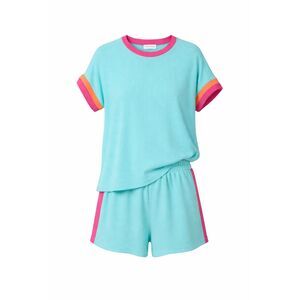 LOVELY MELODY RIBBED TEXTURED COLOR BLOCK CASUAL LEISURE SET SIZE X-LARGE